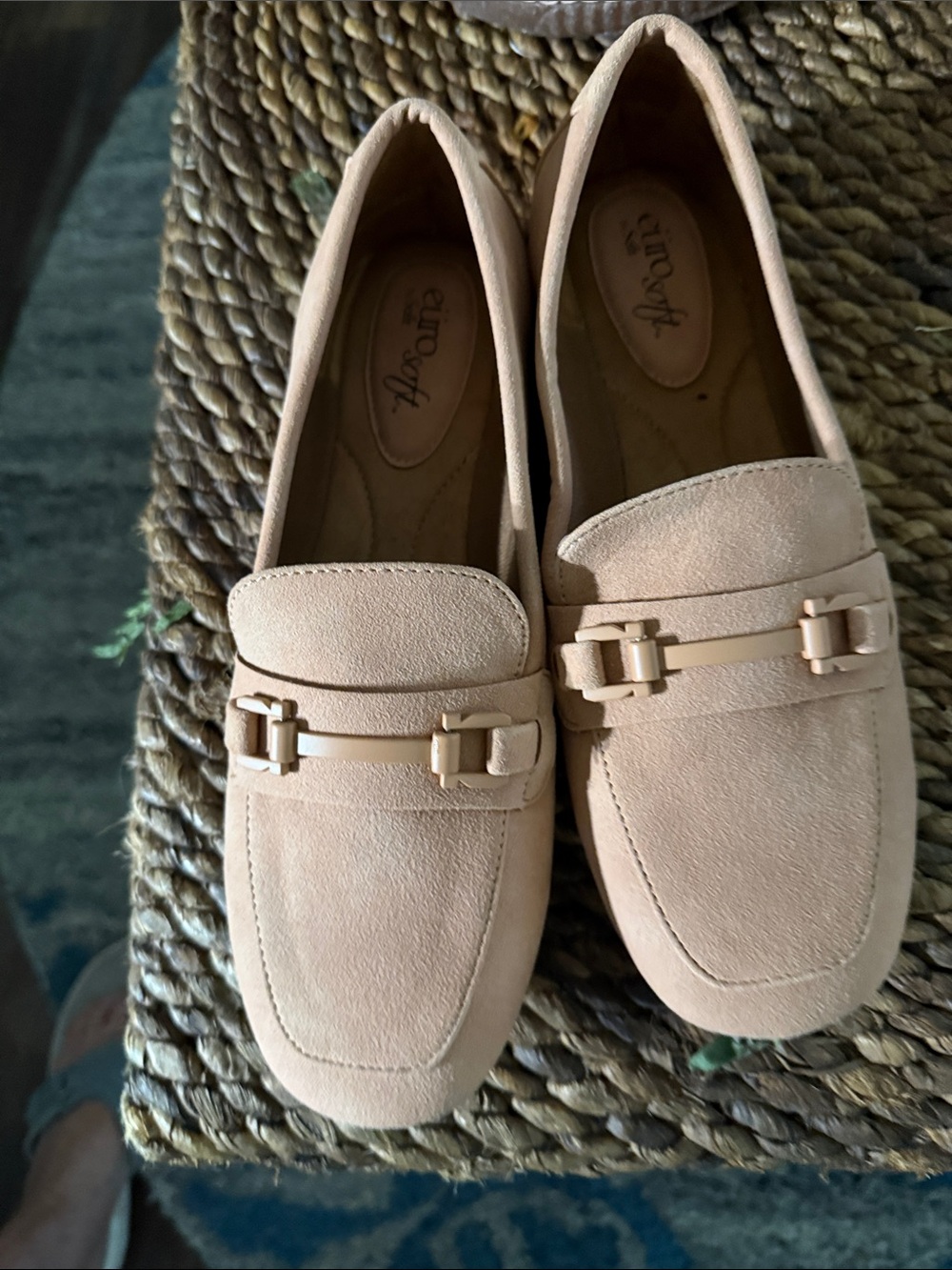 Women’s Suede Loafers in Blush with Metal Bit  NWOT